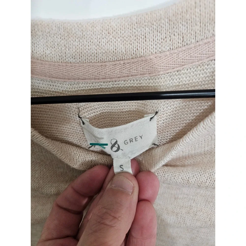 Lou &‎ Grey Oatmeal Beige Short Sleeve Knit Crewneck Top Small